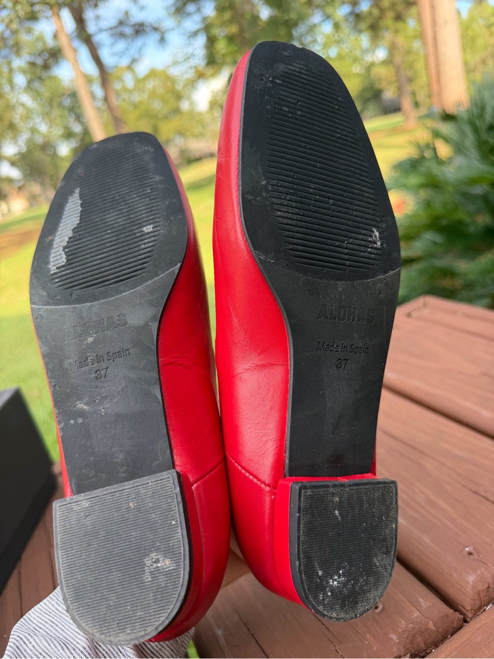 ALOHAS Por Do Sol Red Leather Mary Jane Ballet Flats EU 37 US 6.5 $190 - Picture 11 of 15